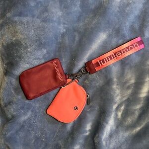 Lululemon dual pouch wristlet wordmark